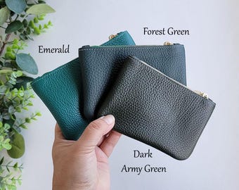 Porte-monnaie en cuir italien personnalisé : pochette métallique pour cartes de crédit