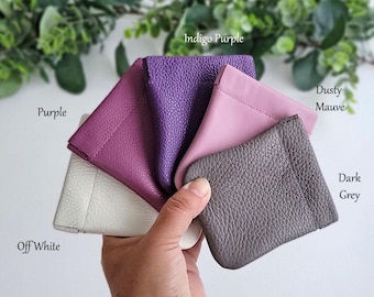 Porte-monnaie en cuir italien fait main : pochette souple, sac d'huiles essentielles