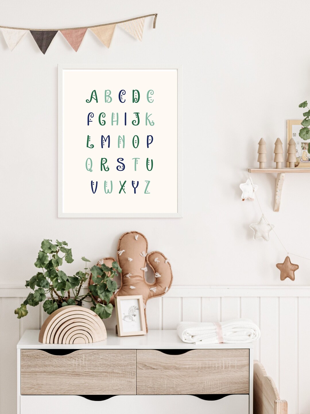 Abc Nursery Poster, Children's Primer Poster, Alphabet Playroom Wall ...