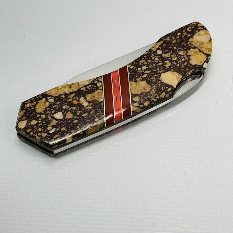 Lakota Teal Gentlemans Pocket Knife Jasper Scales Made by Etsy