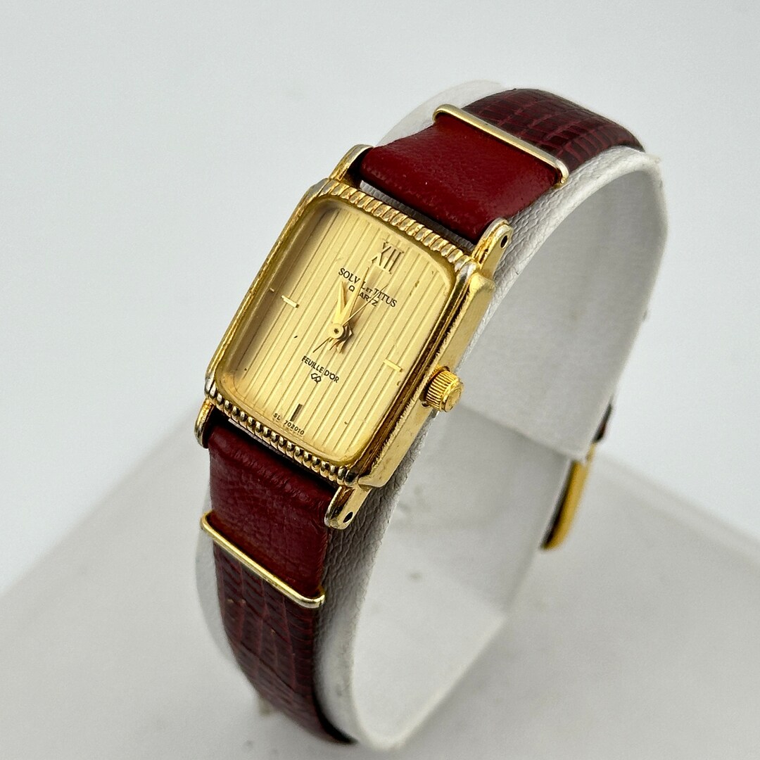 Solvil Et Titus Feuille D'or Gold Quartz Swiss Ladies Watch - Etsy