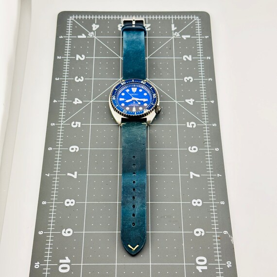 Seiko Prospex PADI Air Diver Ocean Special Edition 200m Automatikuhr mit individuellem blauem Lederarmband Etsy