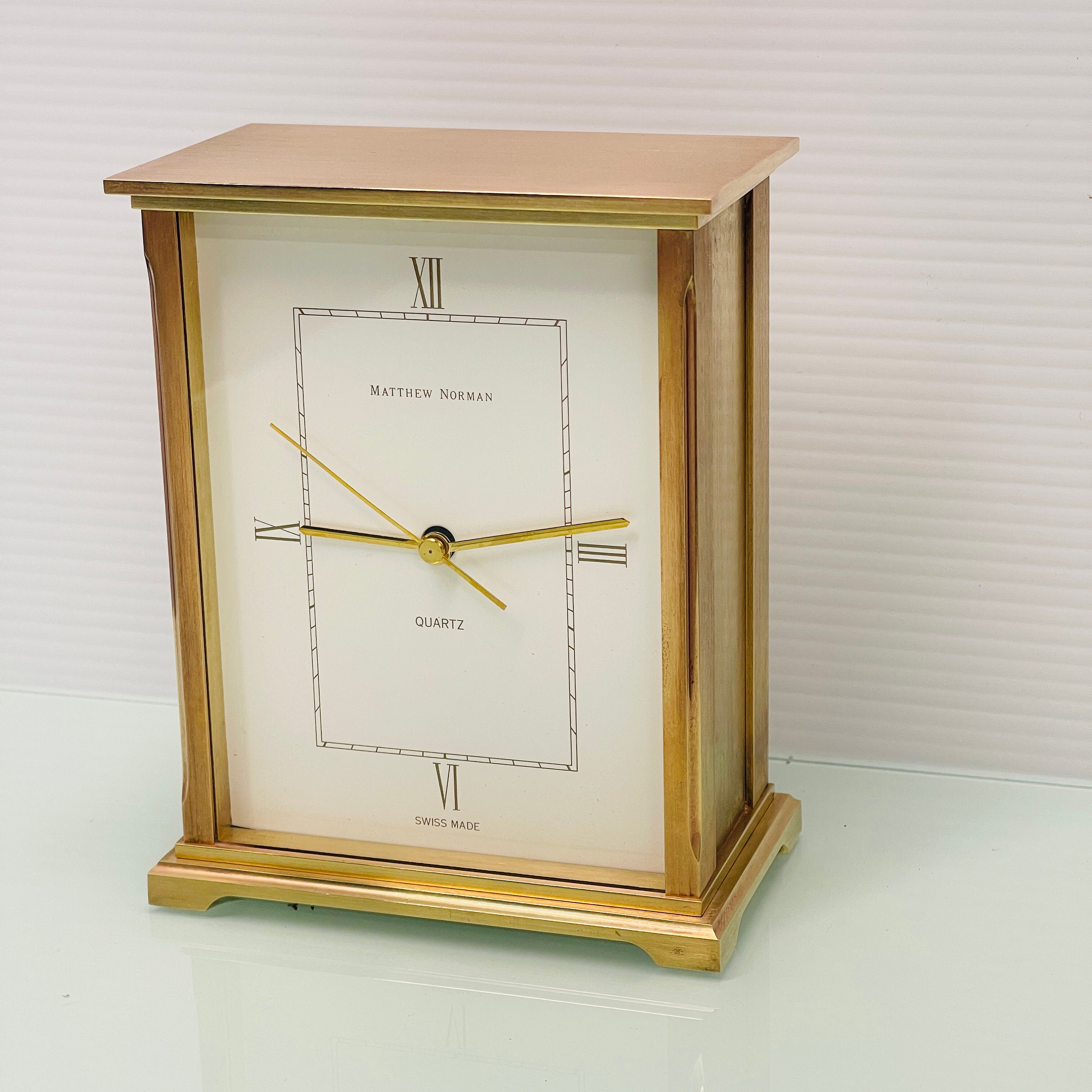 MATTHEW NORMAN ゴールド置時計　スイス　未使用品 Modern Matthew Norman Swiss Carriage Clock - Etsy