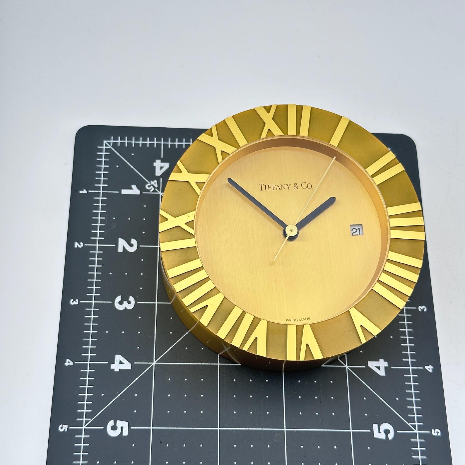 Tiffany & Co Swiss Made Atlas Desk Clock With Date - Etsy