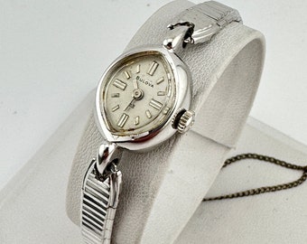 Vintage Bulova 23 Jewel Watch 10KT White Gold Rolled Plate Cocktail Art Deco Vintage Bulova 23 Jewels White 10KT Rolled Gold Plate Wrist  main image 4