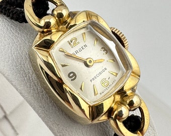 Antique Gruen Precision Swiss Cocktail 10k Gold Filled Ladies Watch with 17 Jewels
