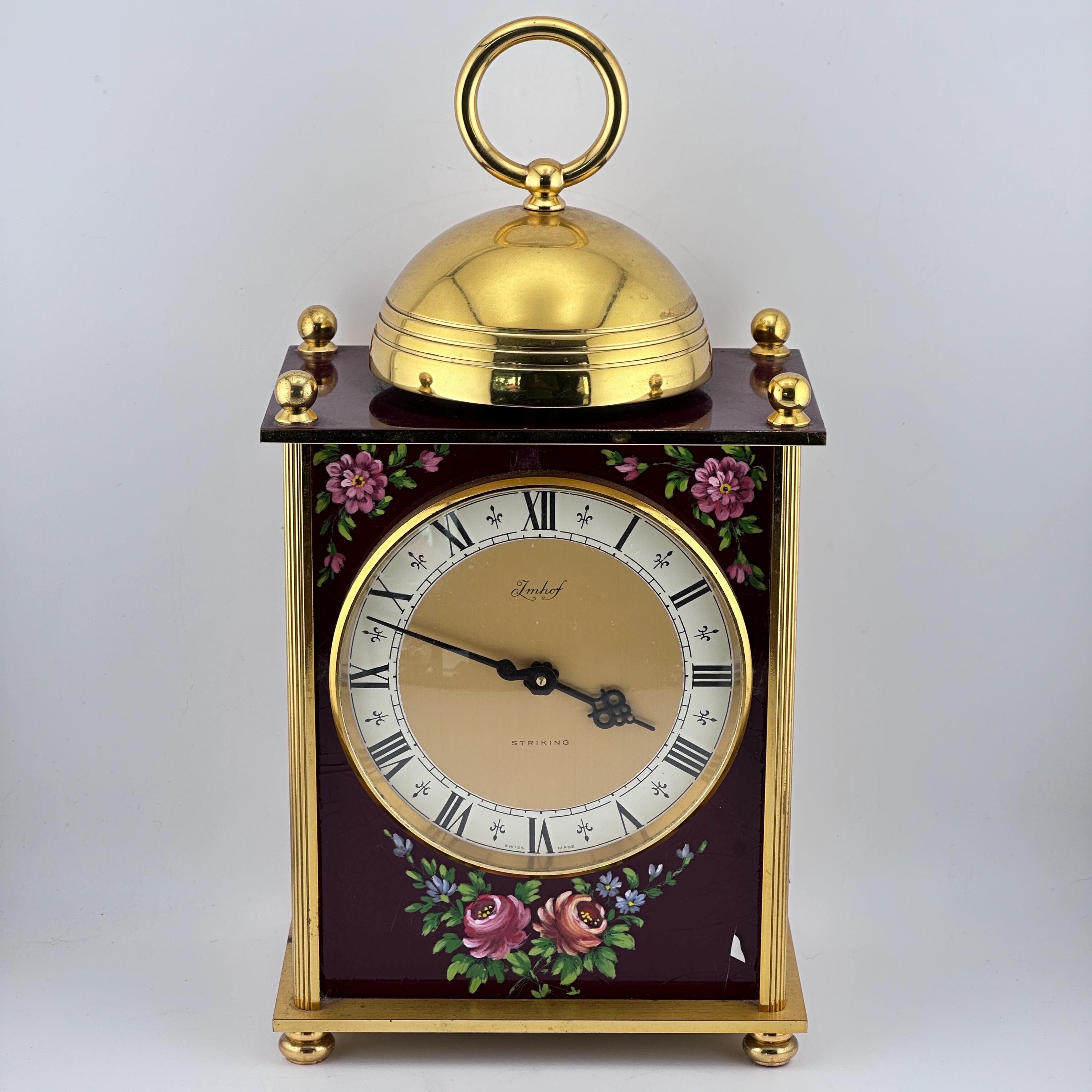 Imhof Gold Plated & Hand Painted Swiss 8 Day Mantle Clock - Etsy