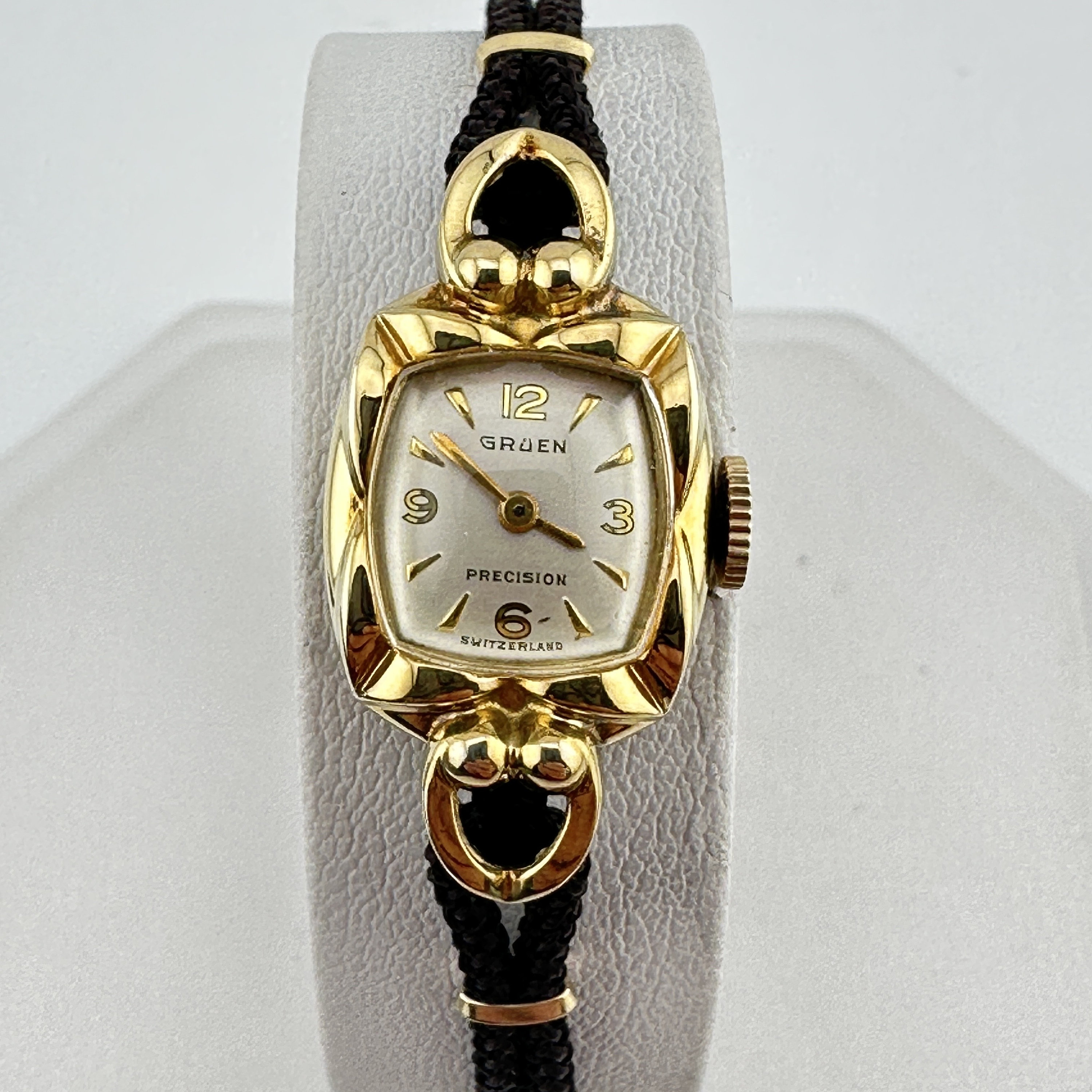Antique Gruen Precision Swiss Cocktail 10k Gold Ladies Watch With