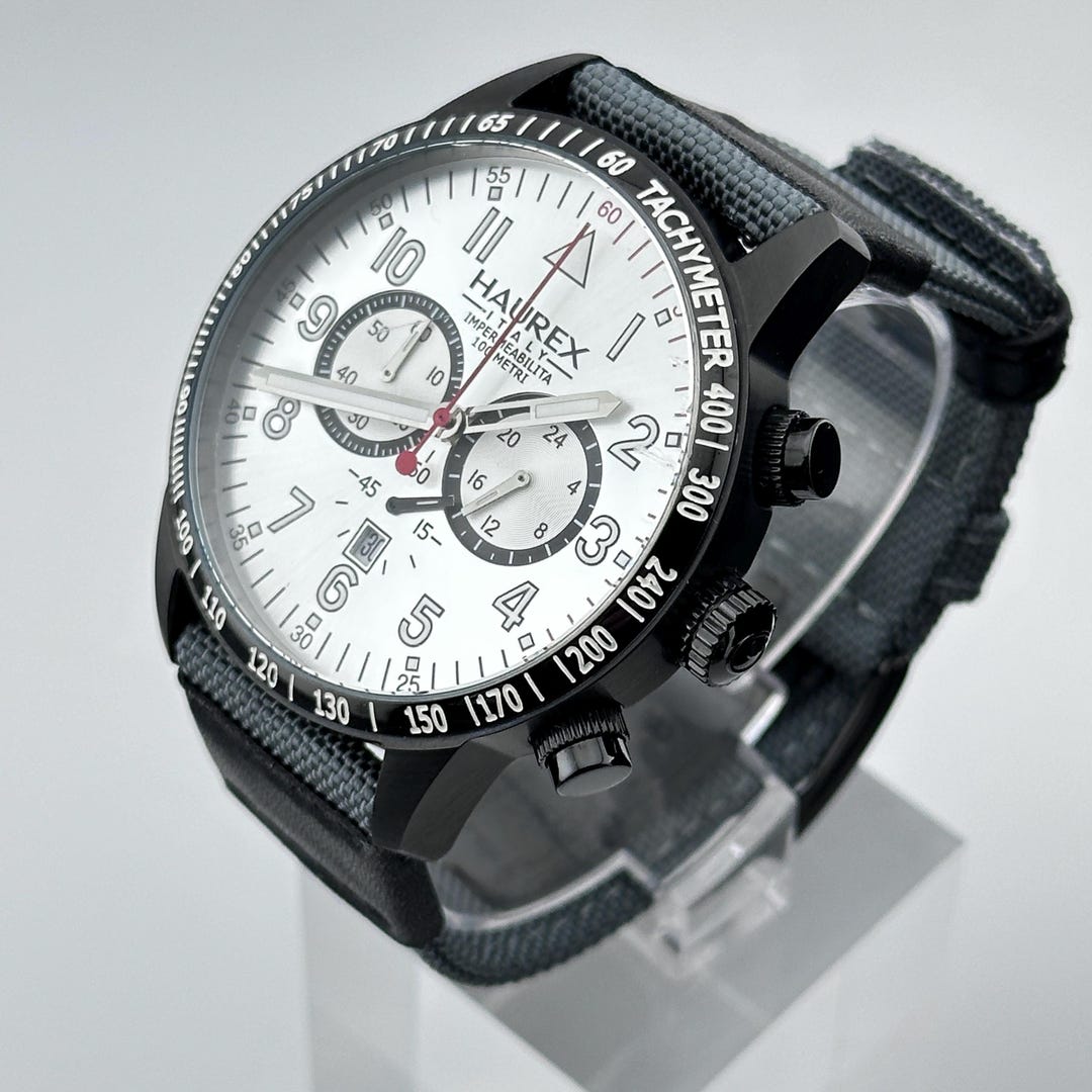Montre HAUREX Italy Pour Homme - Boîtier Et Bracelet Aluminium Blanc, Neuf Avec étiquettes