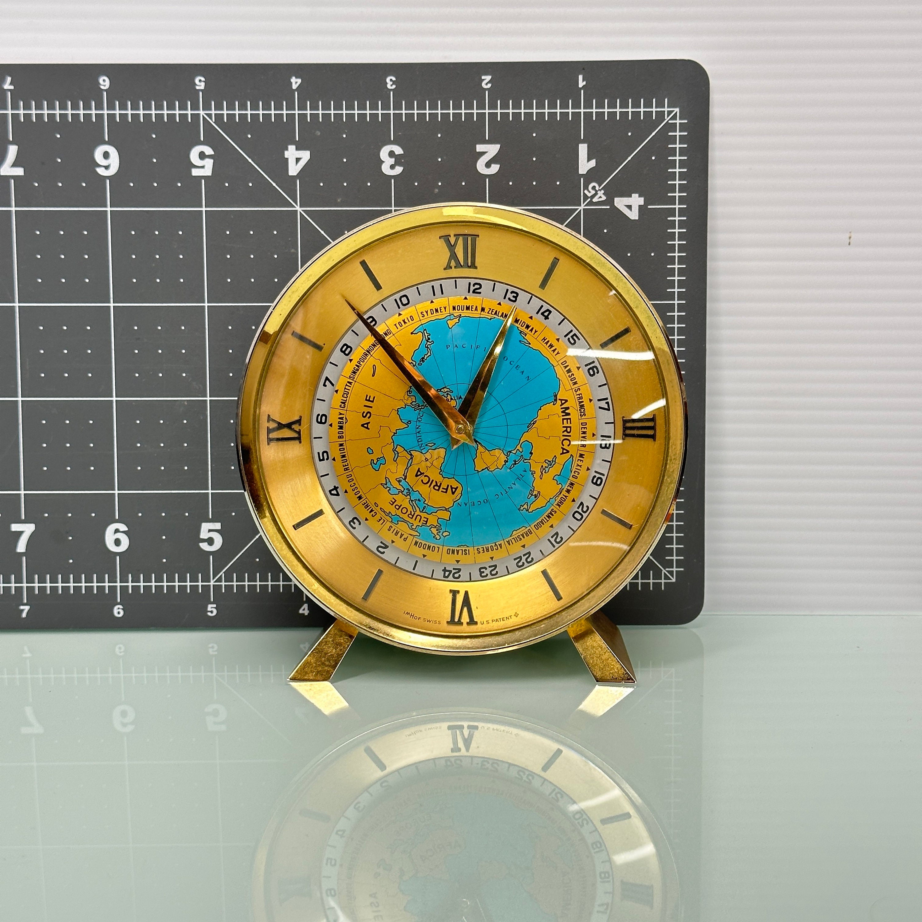 Imhof World Time Desk Clock Imhof, Swiss C.1955 - Etsy