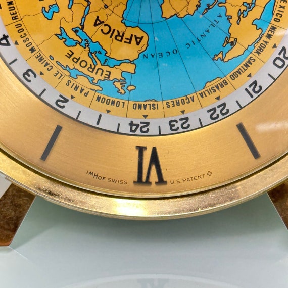 Imhof World Time Desk Clock Imhof, Swiss C.1955 - Etsy