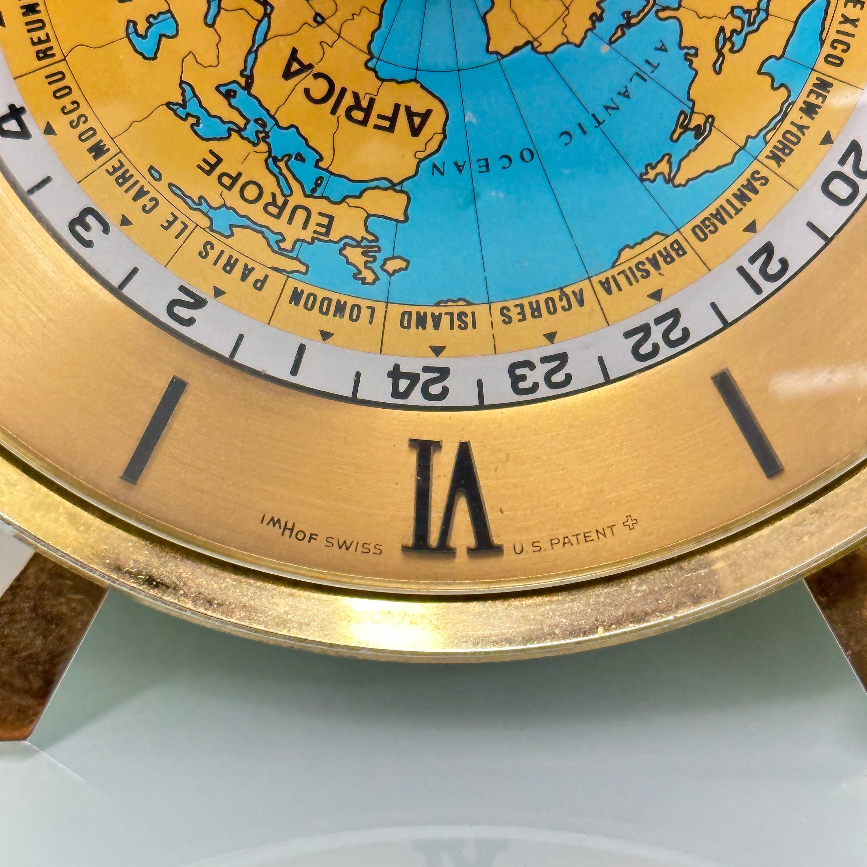 Imhof World Time Desk Clock Imhof, Swiss C.1955 - Etsy