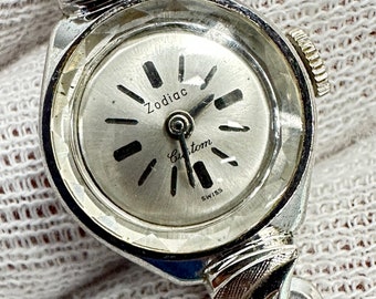 Vintage Zodiac Custom 10k Gold Plated Cocktail Watch