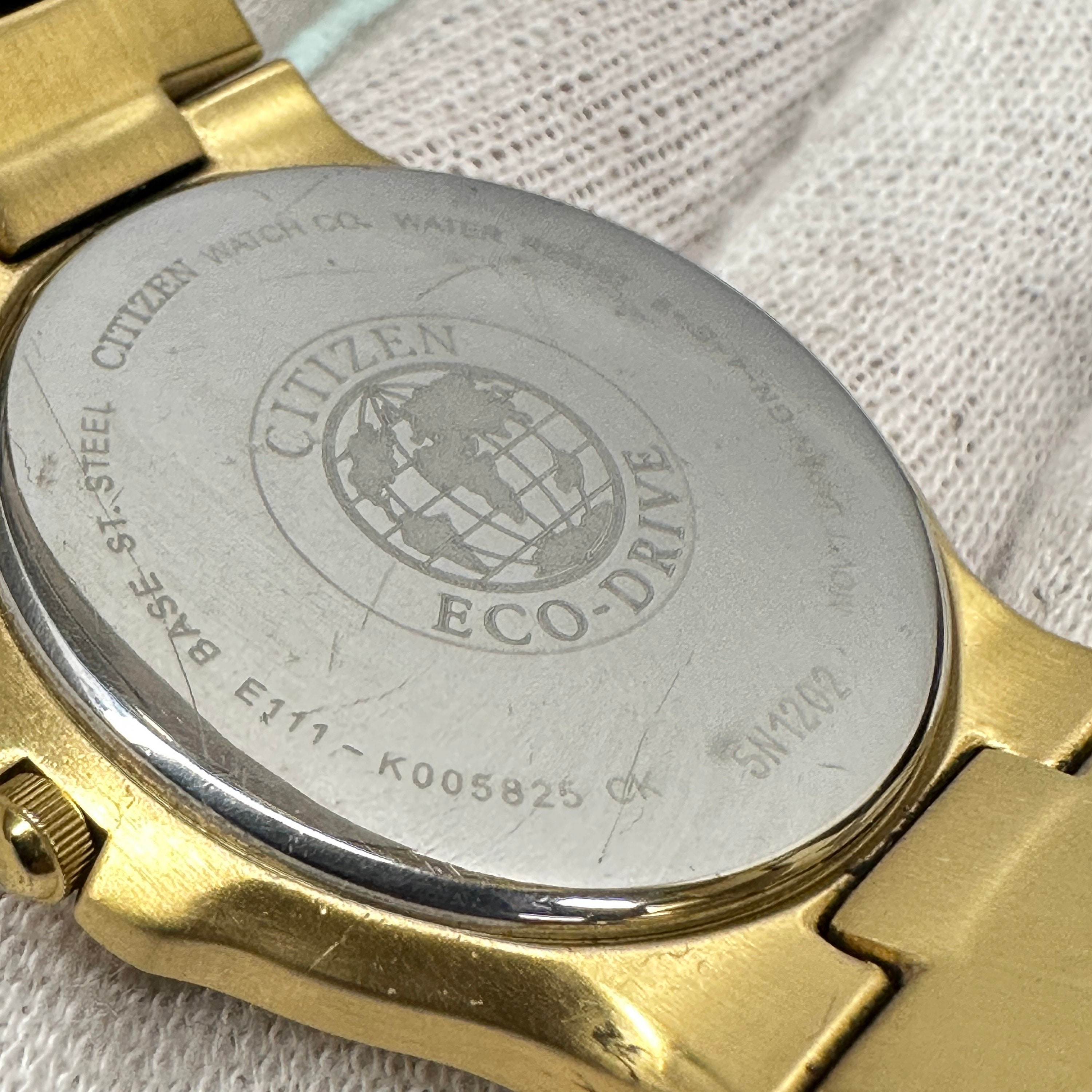 Buy Vintage Citizen Eco drive Gold Tone Steel E111 Date Watch