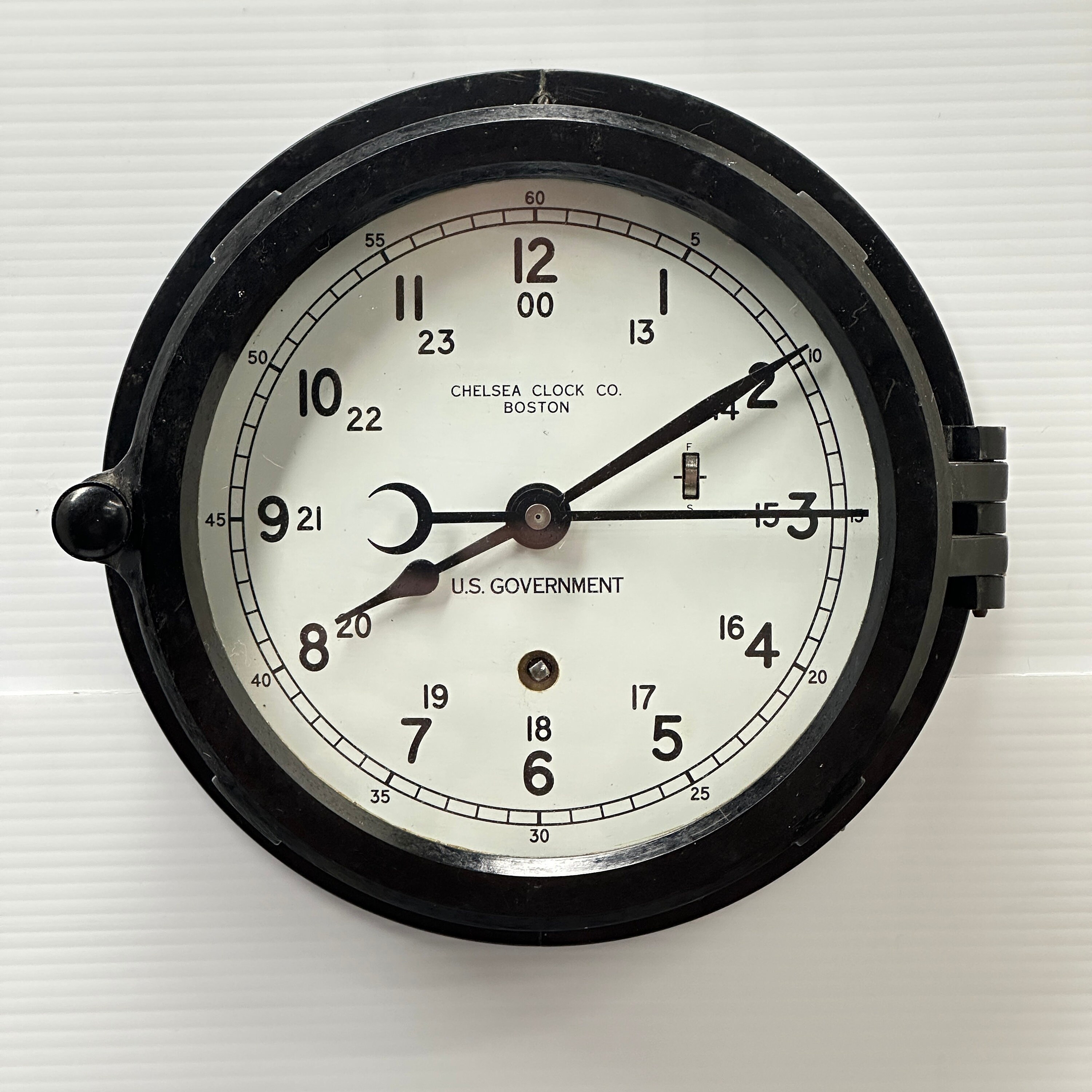 CHELSEA CLOCK CO.USA チェルシークロック Chelsea Clock Co. US Government 12/24 Hour Bakelite Ship Clock
