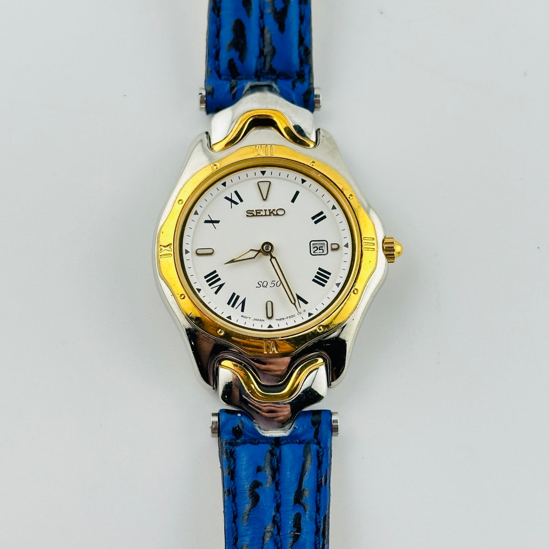 Seiko SQ 50 White Dial Gold Tone Ladies Quartz Wristwatch With