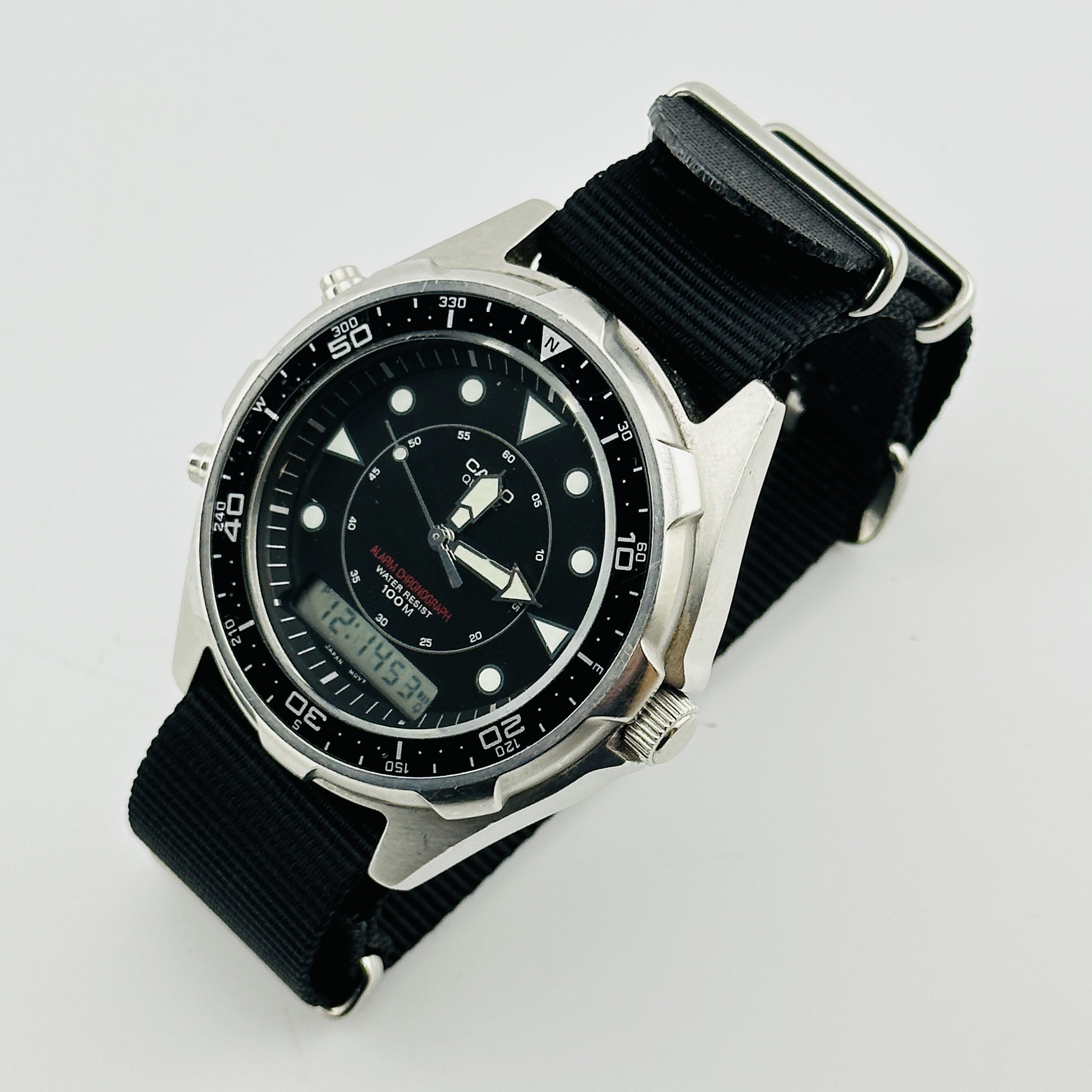 Vintage CASIO AMW 320R Alarm Chronograph Analog digital Steel Mens Watch Etsy UK