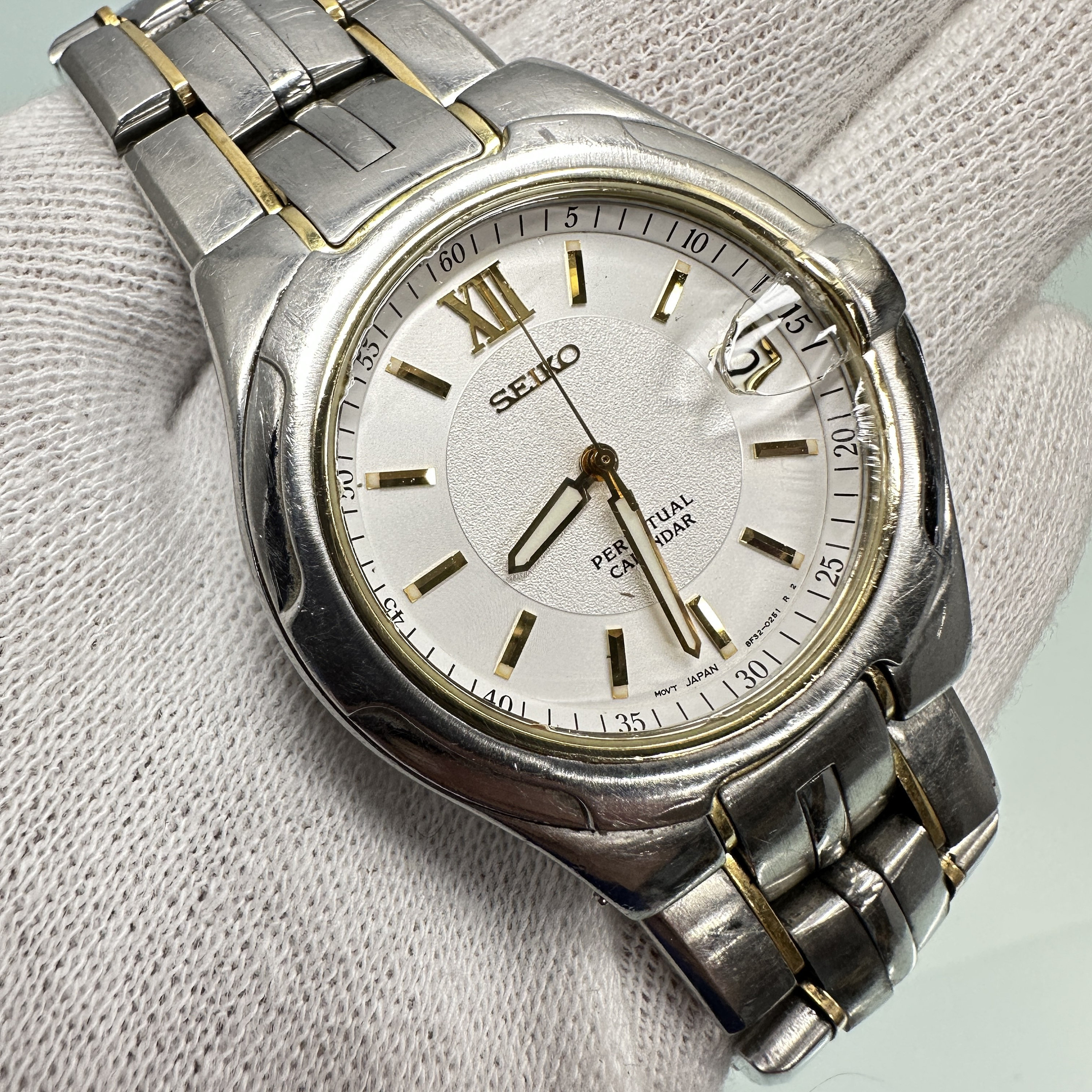 Seiko Mens Perpetual Calendar 18k Gold Bezel & Trim Stainless - Etsy  Australia