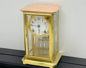 Ansonia Crystal Regulator Double Barrel Pendulum