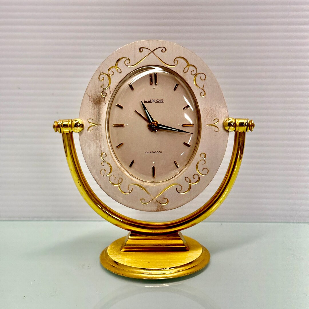 LUXOR Gimballed Boudoir Table Desk Mantle Clock - Etsy