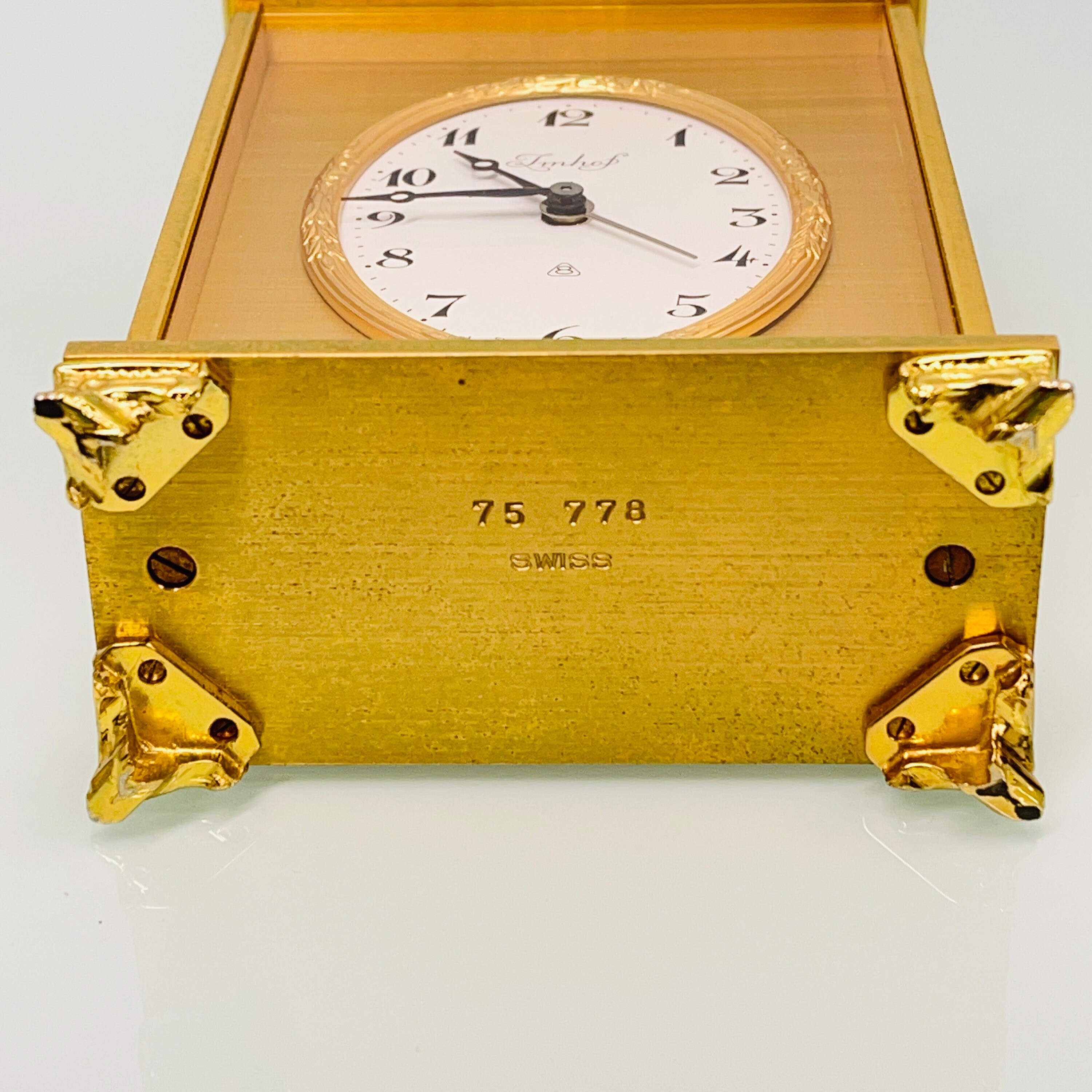 Imhof Gold Plated Swiss 8 Day Alarm Clock C. 1975 - Etsy