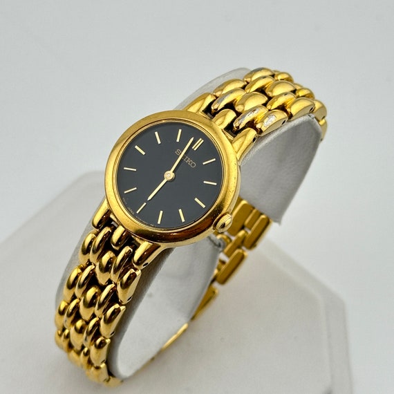 Vintage Seiko Gold Tone Ladies 24mm Quartz Wristw… - image 3