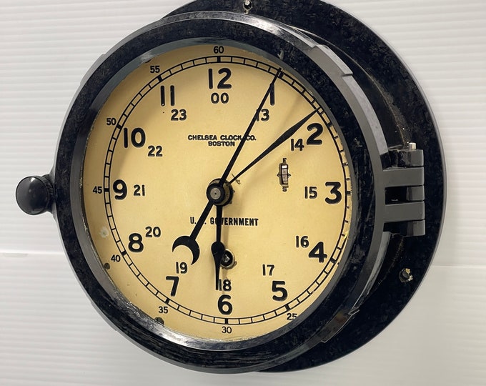 Chelsea Clock Co. US Government 12/24 Hour Bakelite Ship Clock - Boston ...