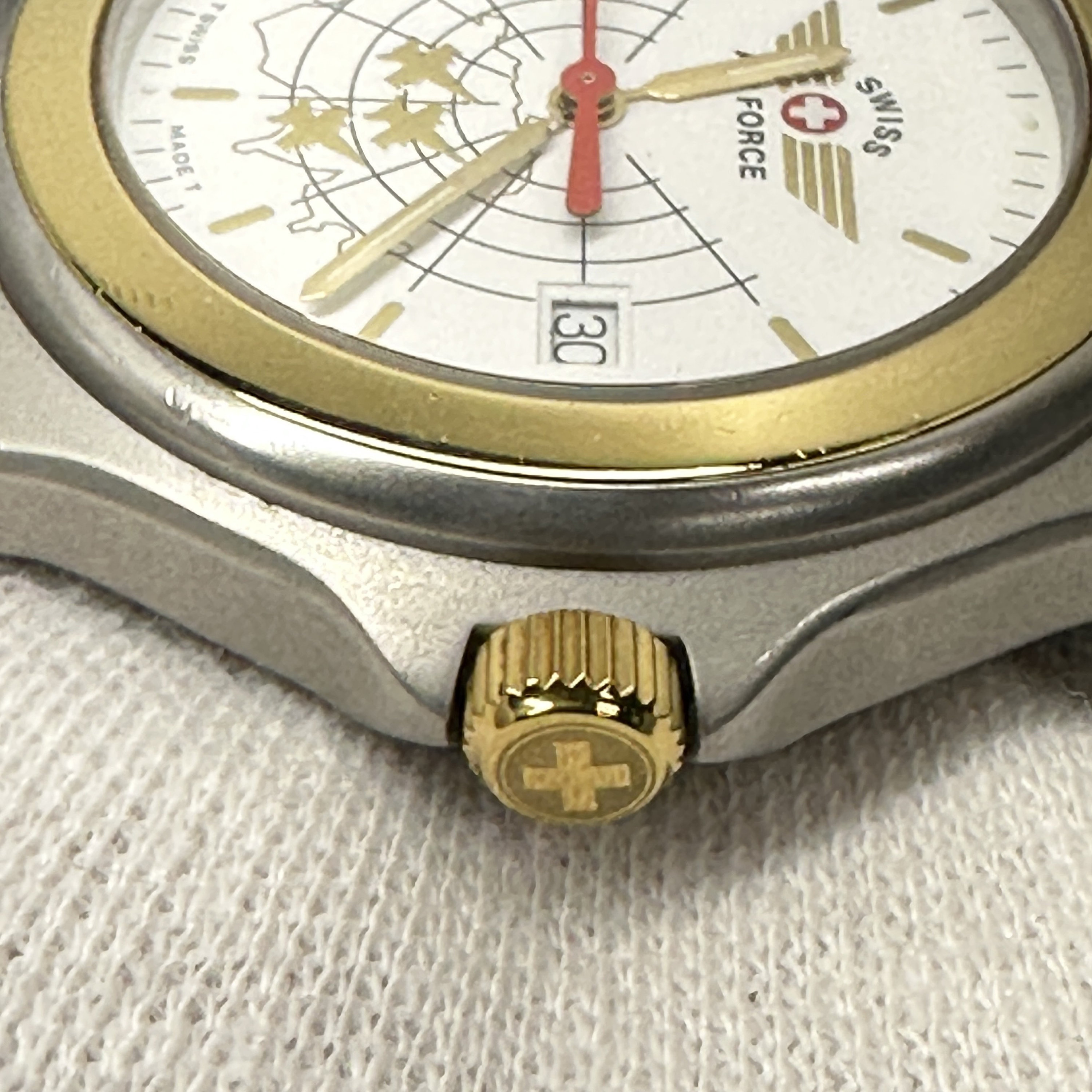 Seltene Swiss Air Force von Victorinox Militar Quarzuhr aus Edelstahl mit Goldbesatz Etsy