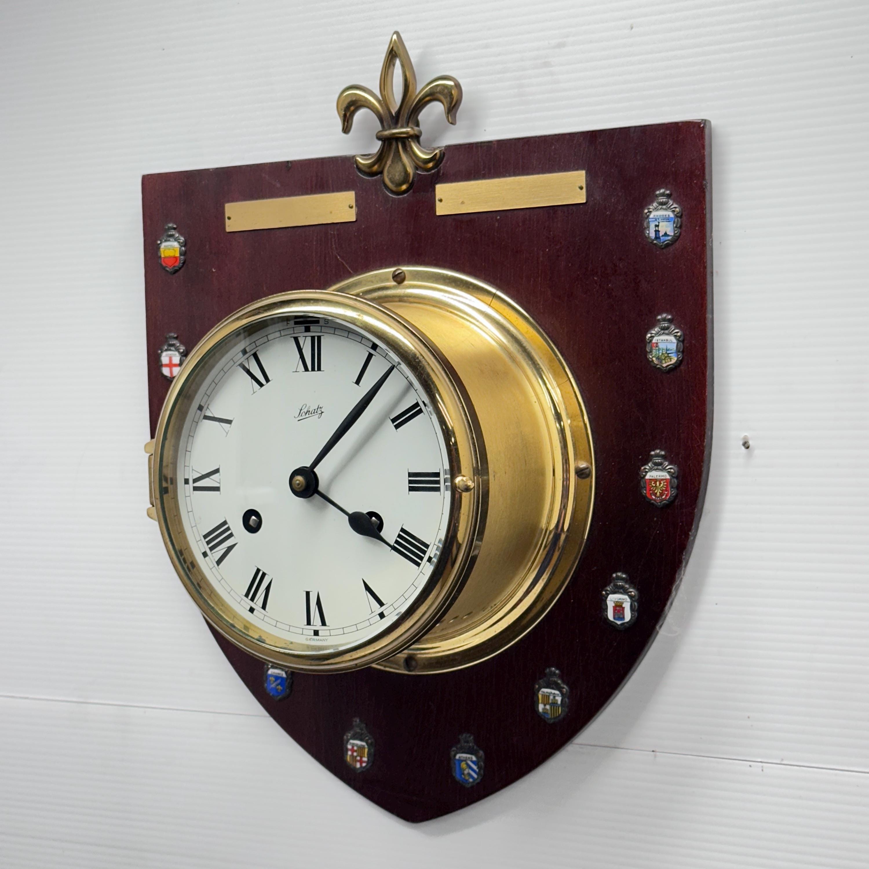 船舶時計ドイツ製ヴィンテージのシャッツロイヤルマリナーと船の鐘 Vintage Schatz Royal Mariner Ships Bell Clock - Etsy