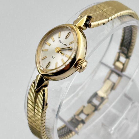 Vintage Bulova Swiss 10k Gold Filled Ladies 14mm Cocktail