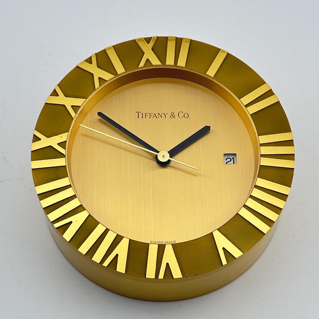 Tiffany & Co Swiss Made Atlas Desk Clock With Date - Etsy