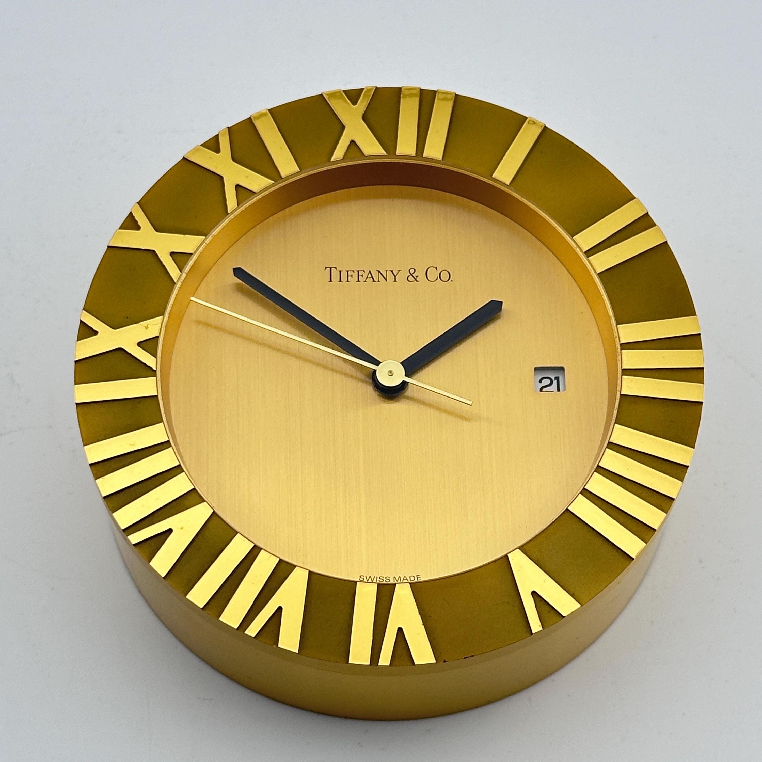 Tiffany & Co Swiss Made Atlas Desk Clock With Date - Etsy