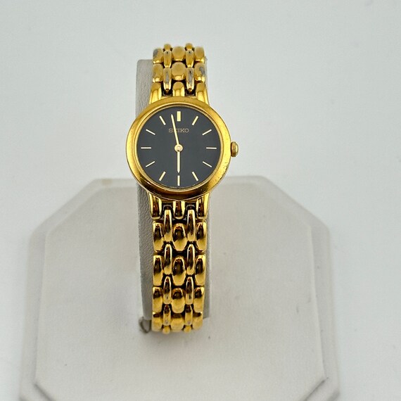 Vintage Seiko Gold Tone Ladies 24mm Quartz Wristw… - image 4