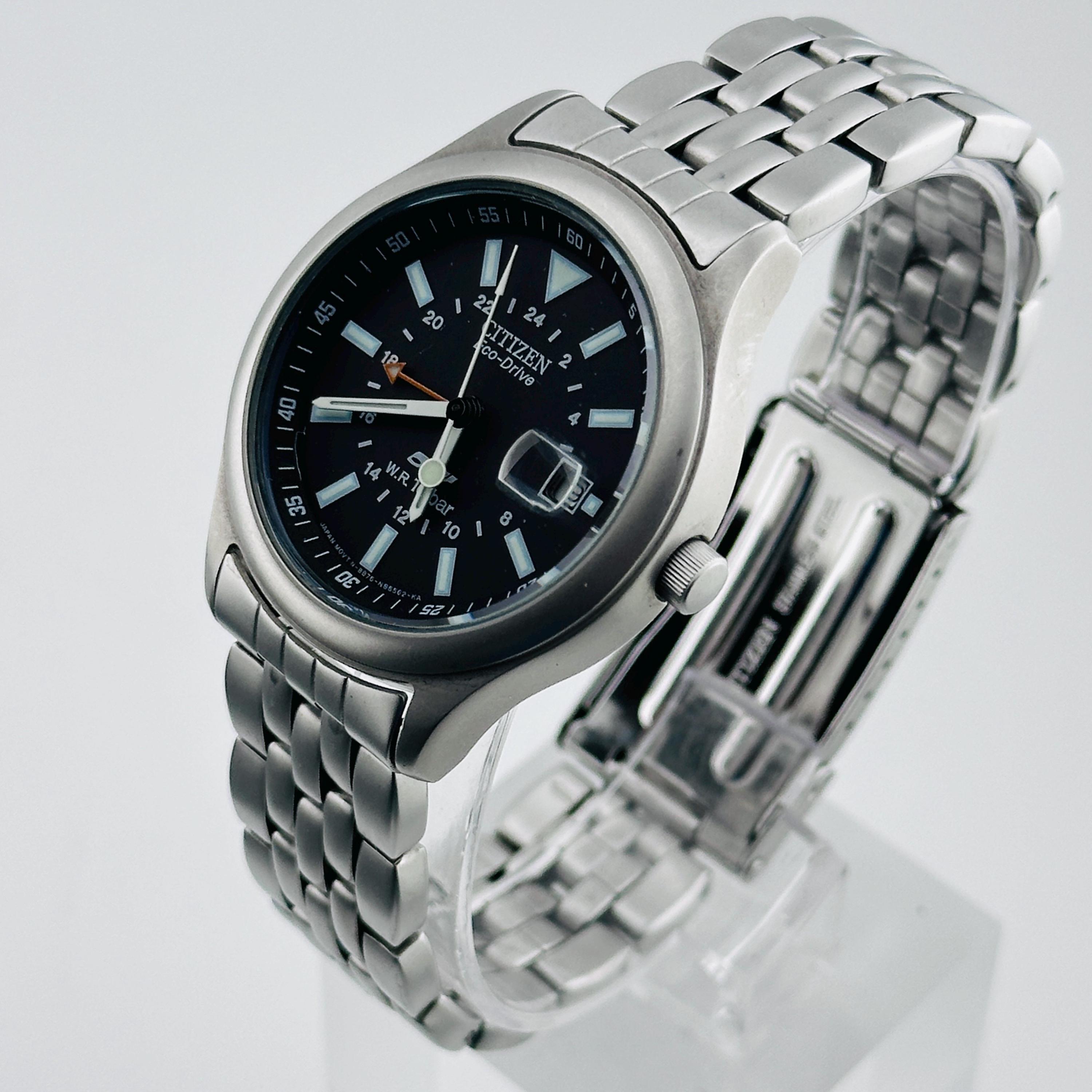 Citizen GMT Eco-drive OXY Titanium Date Mens 37mm Watch - Etsy