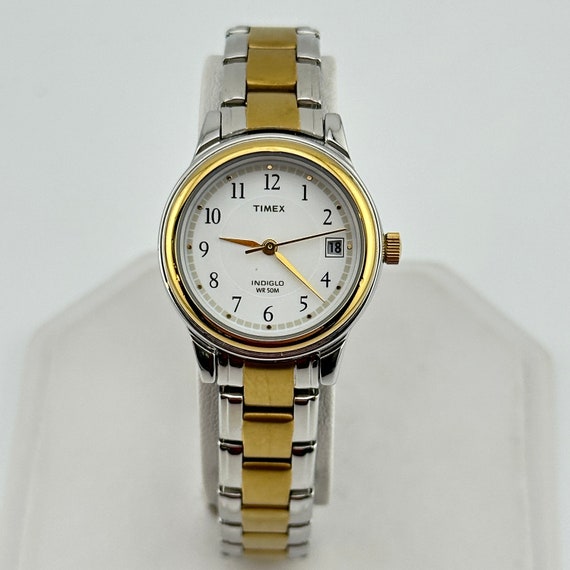Timex Two Tone Indiglo 25mm Bracelet Watch - image 2