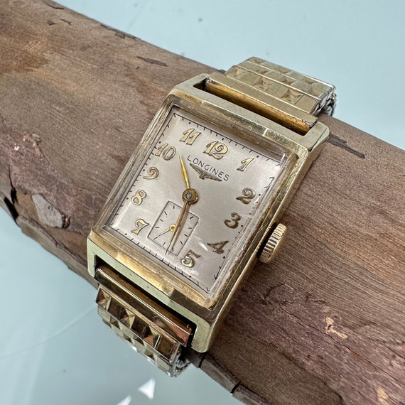 Longines Vintage 10k Gold Filled Tank Watch c.1945 - Gem
