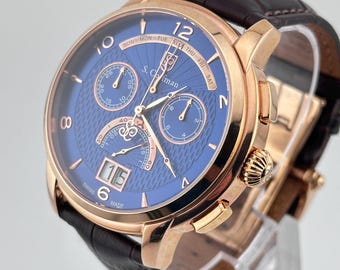 S. Coifman Rose Gold Men’s 46mm Chronograph Day/Date Watch
