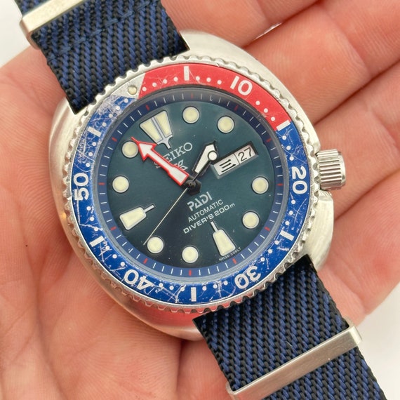 Seiko Prospex PADI Air Diver 200m Automatic JDM Watch With Custom Navy Blue NATO Strap Etsy