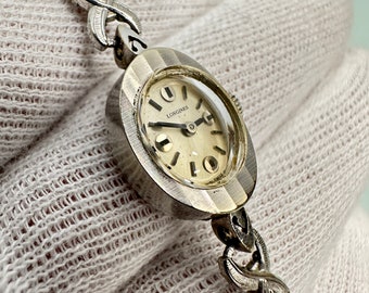 Vintage Longines 14k Solid White Gold Watch c. 1972