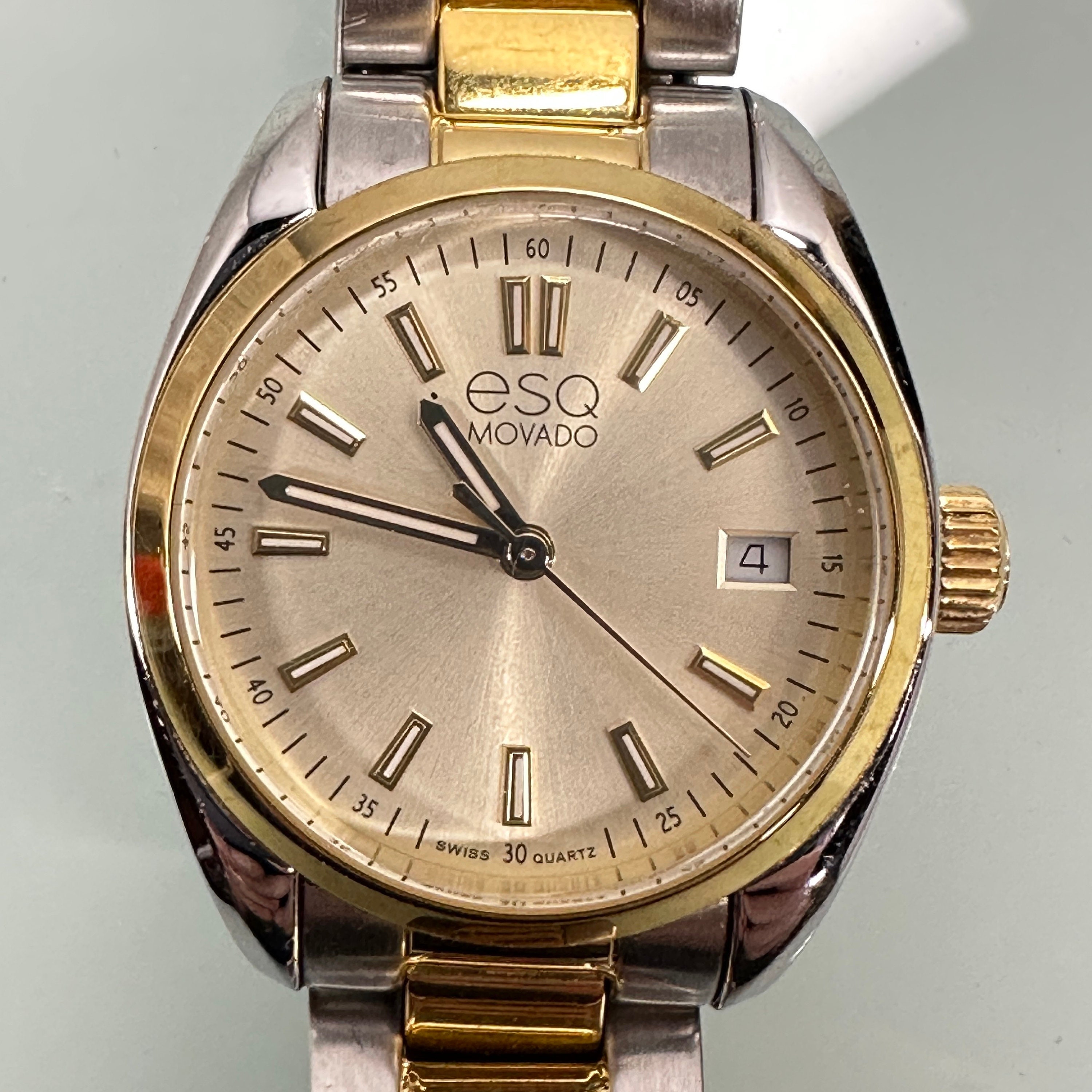 ESQ Movado Swiss Watch with Champagne Dial and Two Tone Gold ...