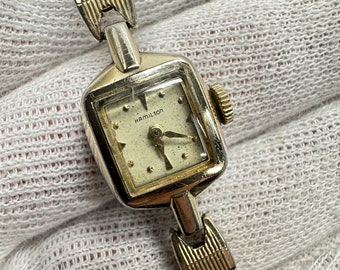 Hamilton Vintage Gold Plated Watch Ladies Mechanical Parts  display picture 3