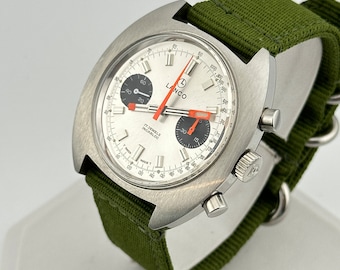 Vintage Lanco Manual Wind Chronograph Valjoux 7733 Swiss Mens Watch c.1969
