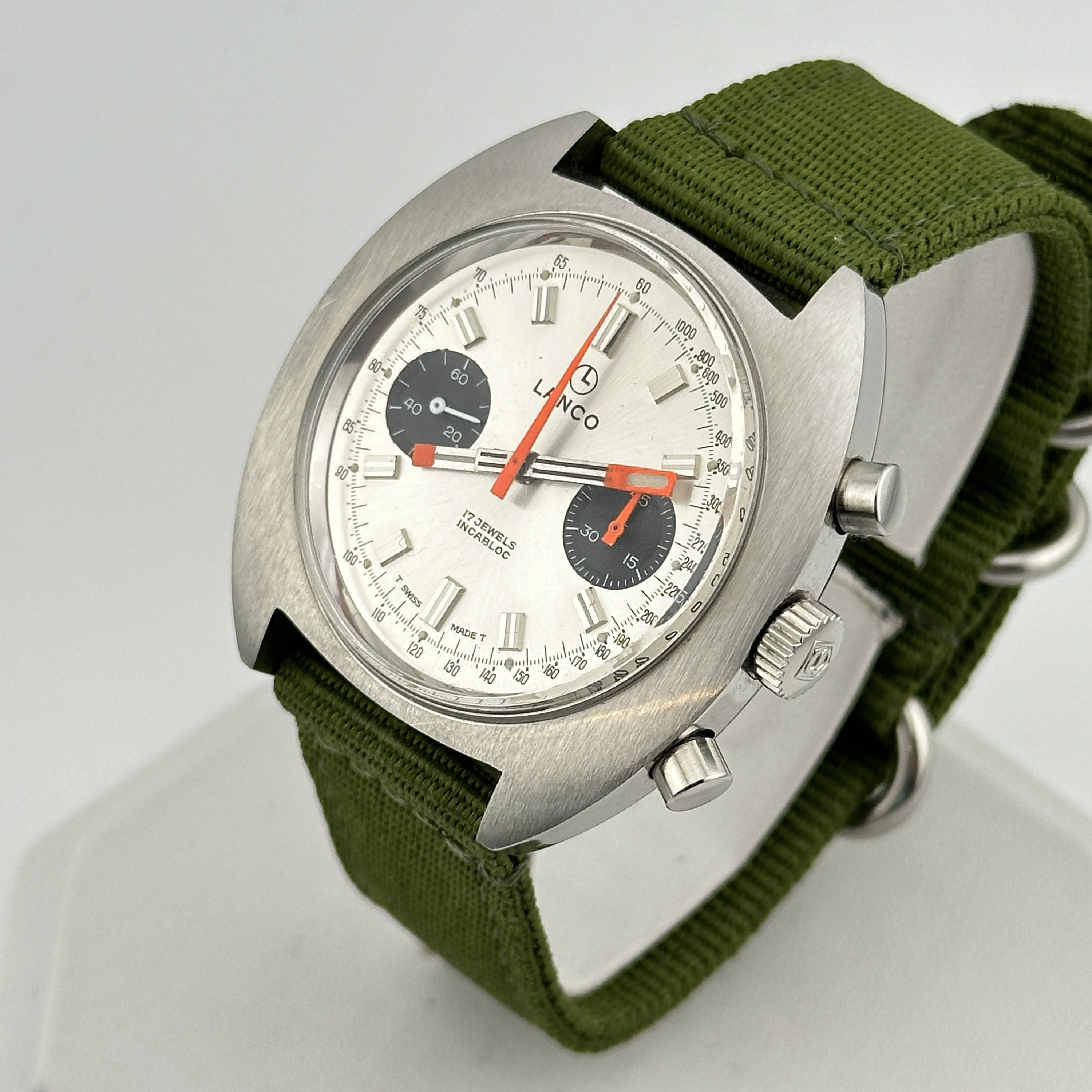 Vintage Lanco Manual Wind Chronograph Valjoux 7733 Swiss Mens