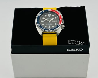 Seiko Prospex Diver's 200m Automatic 45mm Turtle Watch with Archer brand Silicone Strap