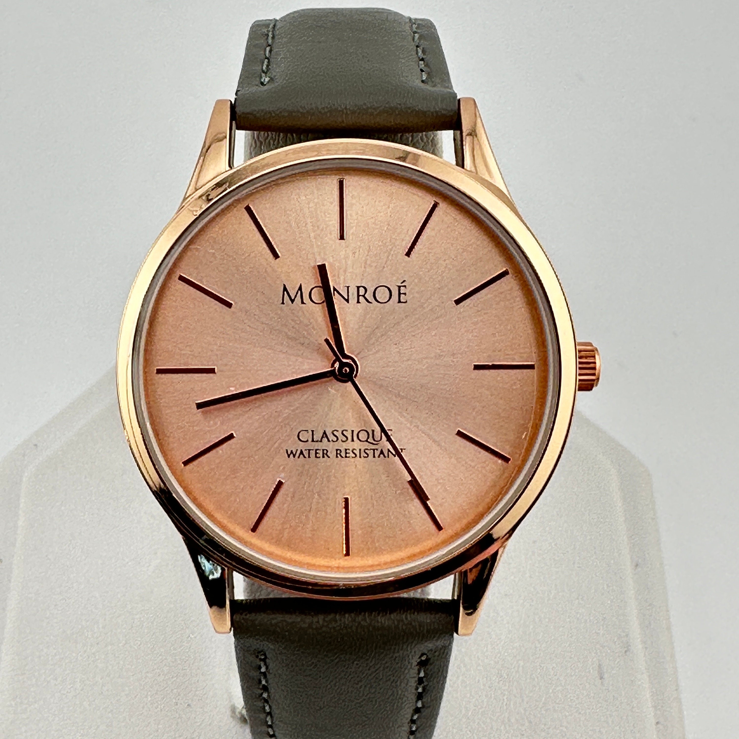 Monroe Genuine Leather Watch Rose Gold Women’s NEW Monroe Rose Gold Tone Stainless Steel 36mm Unisex Watch - Etsy main image 3