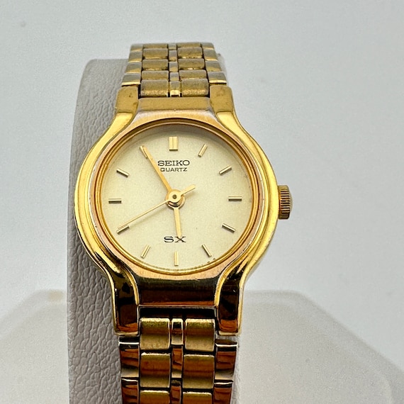 Vintage Seiko SX Gold Tone Ladies 20mm Quartz Wristwatch C. July 1992 Etsy Sweden