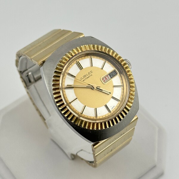 Jubilee Japanese Vintage 17 Jewel Two-Toned 36mm Turtle Automatic Wind Watch