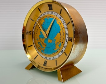 Imhof World Time Desk Clock Imhof, Swiss C.1955 - Etsy