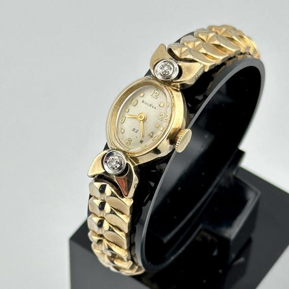 Antique Rhapsody by Bulova Swiss Cocktail 10k Rolled Gold Plate Watch With Diamonds and 23 Jewel Movement Etsy