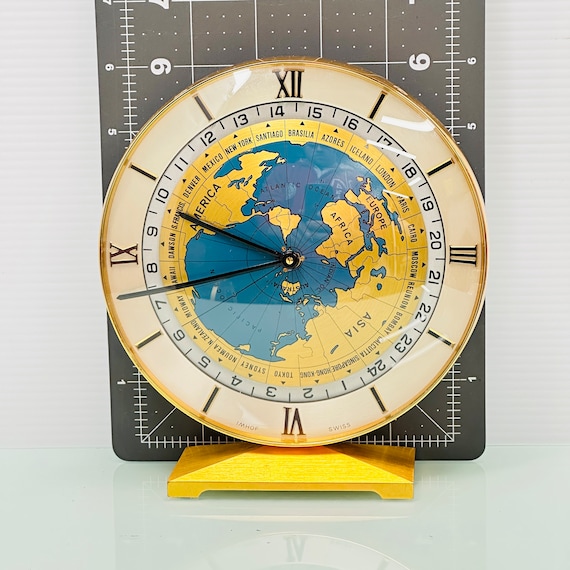 Imhof World Time Desk Clock Imhof, Swiss C.1975 - Etsy